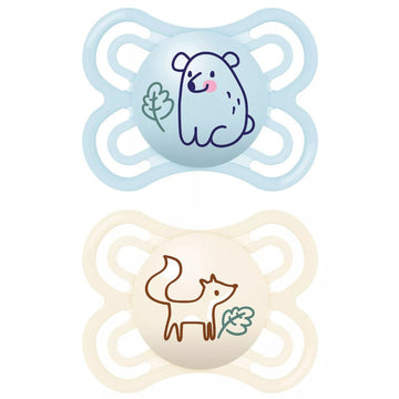 MAM Chupete Perfect Silicona 2-6M (Oso y Zorro)