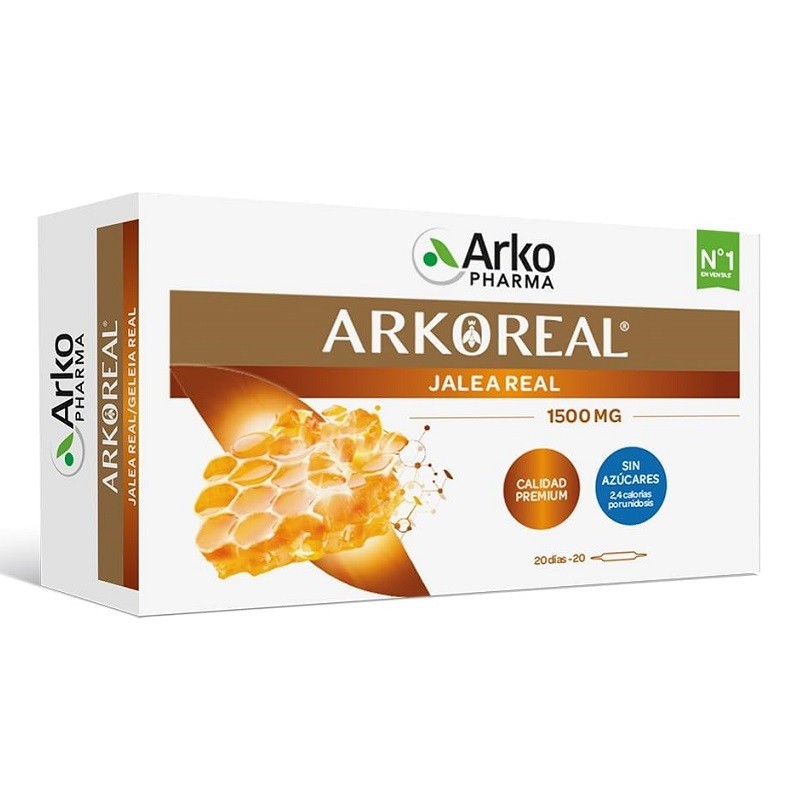 ARKOREAL Jalea Real 1500mg Sin Azúcar 20 ampollas