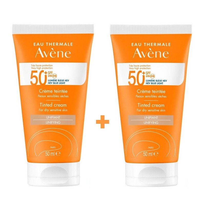 AVÈNE Sun Cream with Color for Dry Sensitive Skin SPF50+ DUPLO 2x50ml