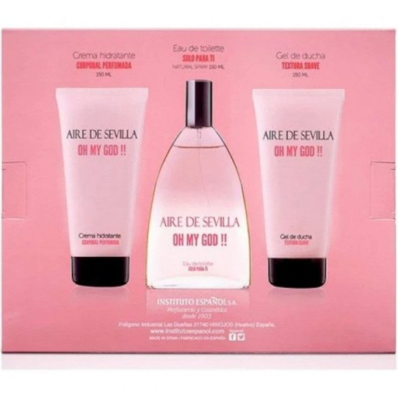 Aire Sevilla Oh My God Set EDT 150 ml + Hidratante Corporal 150 ml + Gel de Ducha 150 ml