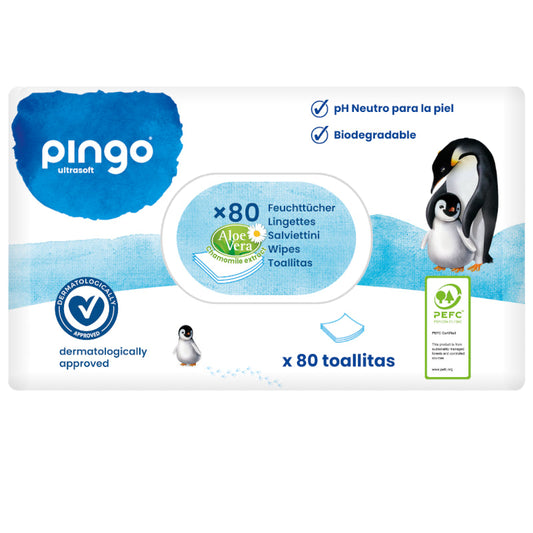 Pingo Toallitas Biodegradables sin Perfume 80 uds