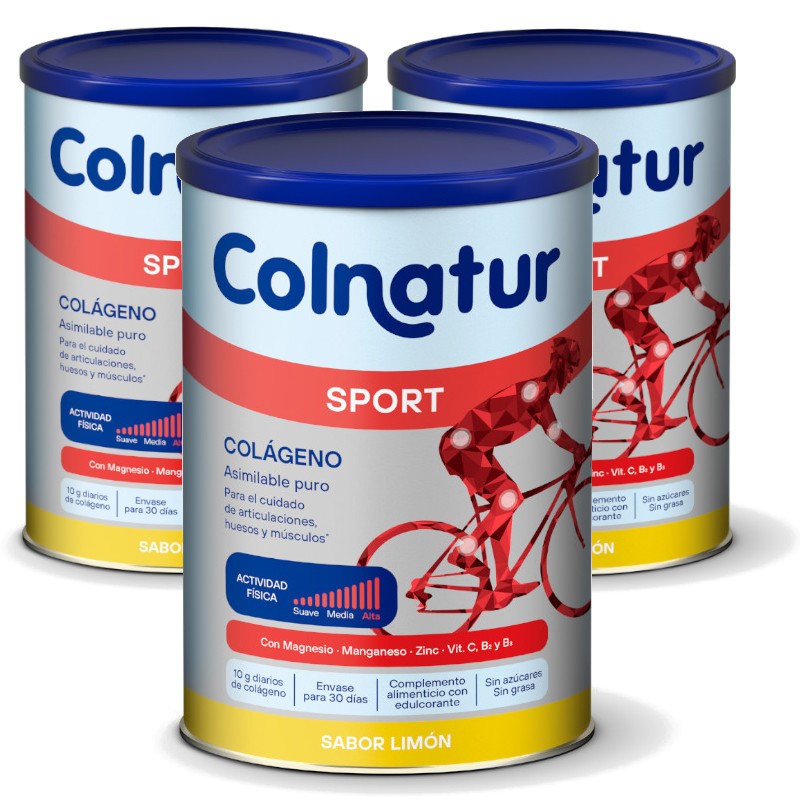 COLNATUR Sport Limón Colágeno Soluble TRIPLO 3x360g