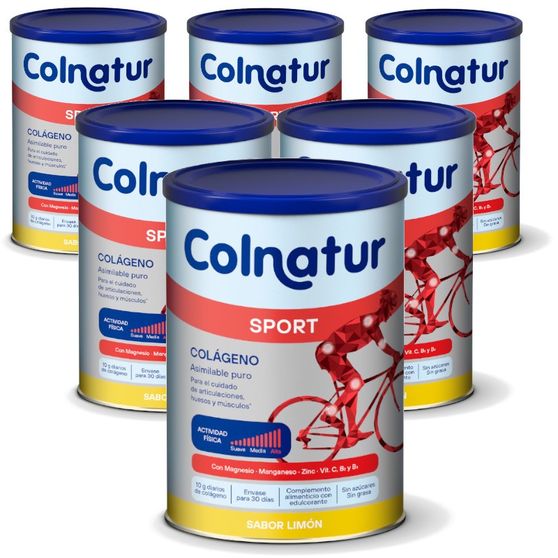 COLNATUR Sport Limón Colágeno Soluble PACK 6x360g