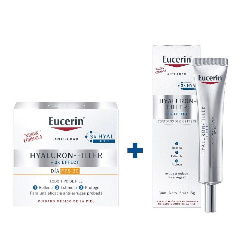 EUCERIN Hyaluron-Filler Día SPF30 (50ml) + Contorno de Ojos SPF15 (15ml)