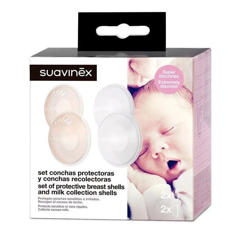 SUAVINEX Set 2 Conchas Protectoras y 2 Conchas Recolectoras