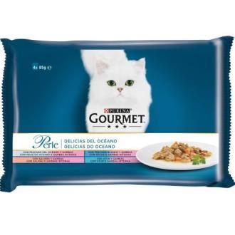Purina Gourmet Perle Delights Ocean Fish Wet Food 12 boxes of 4 sachets of 85g