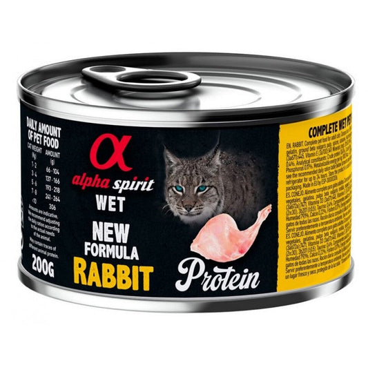 Alpha Spirit Wet Cat Rabbit Can 6x200g
