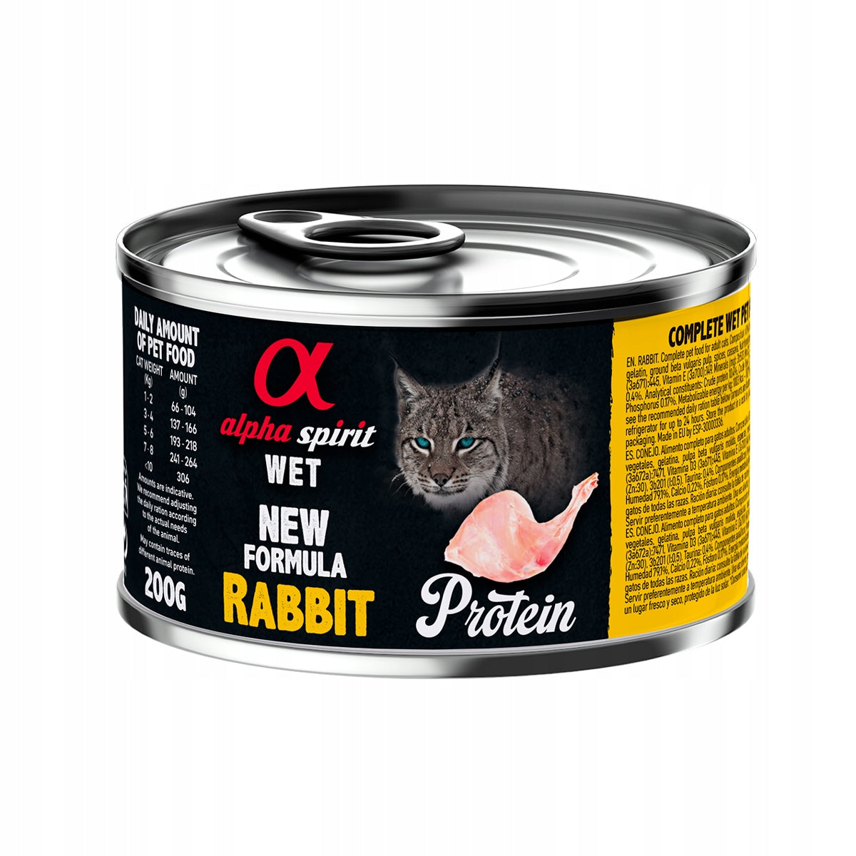 Alpha Spirit Wet Cat Rabbit Can 6x200g