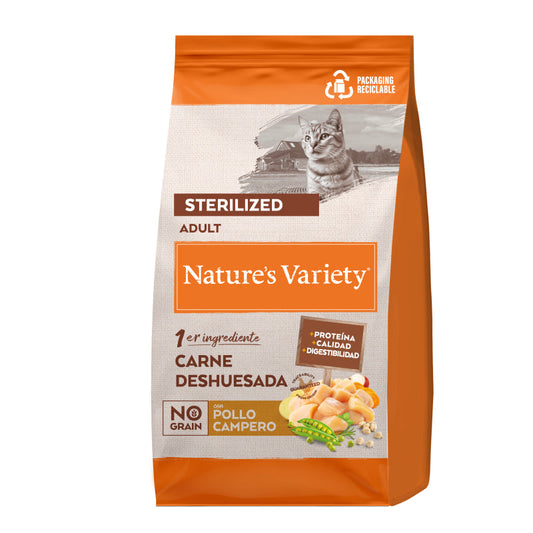 Nature's Variety Cat No Grain Steril Pollo Alimento Seco 3000g