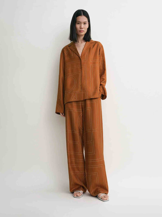 Camisa Monogram Seda