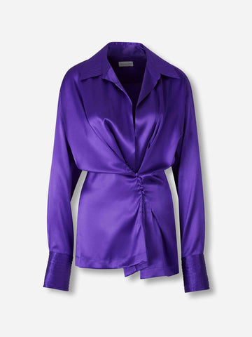 Camisa Seda Drapeada