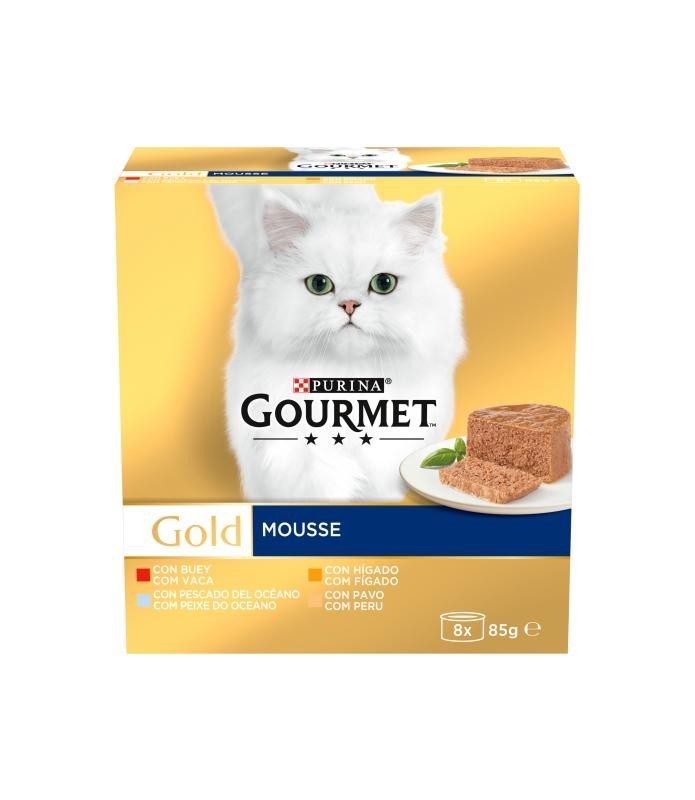 Purina Gourmet Gold Multi Mousse Assortment Wet Food for Adult Cats 8 cans of 85g