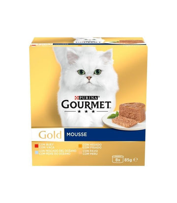 Purina Gourmet Gold Multi Mousse Assortment Wet Food for Adult Cats 8 cans of 85g