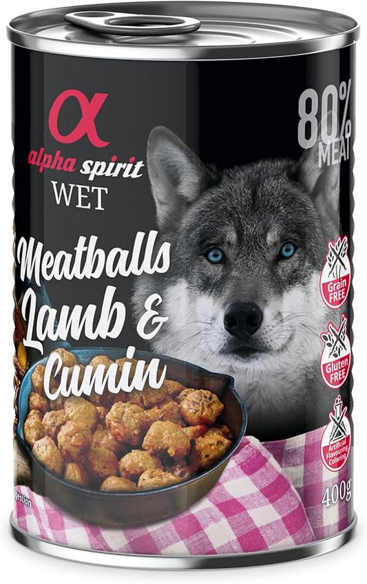 Alpha Spirit Albóndigas de Cordero y Comino Comida Húmeda para Perros 400g