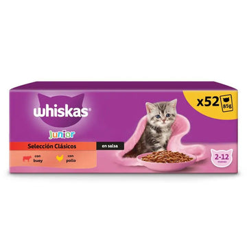 Whiskas Junior Selección Clásica Pack 13 paquetes 4 sachés de 85g
