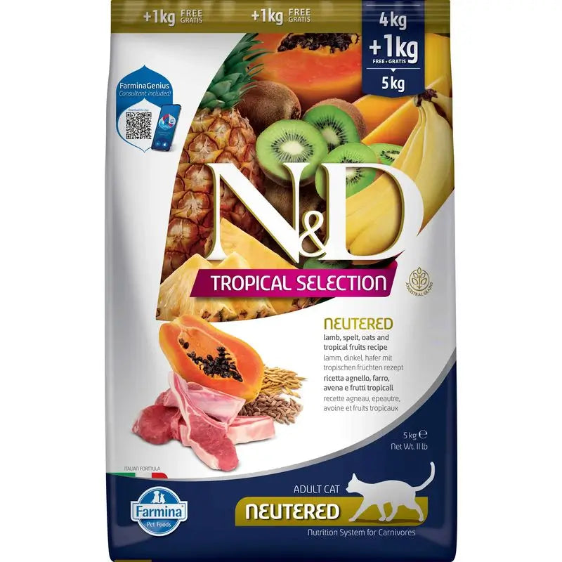 Farmina N&D Tropical Cordero Alimento Seco Gato Adulto 5Kg
