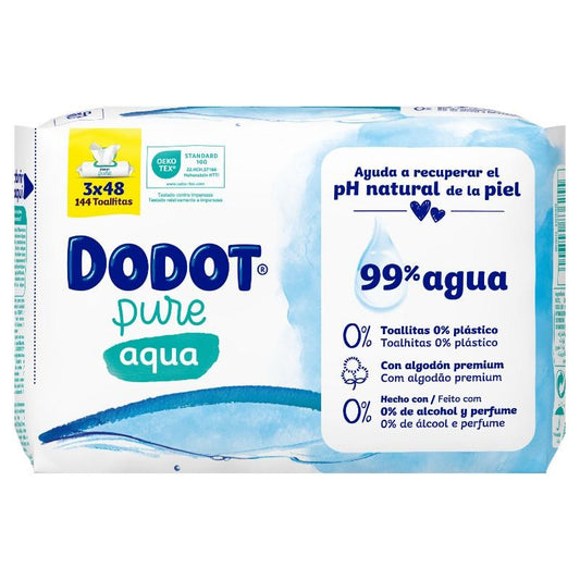 Dodot Toallitas Aqua Plastic Free 3x48 (144 uds)