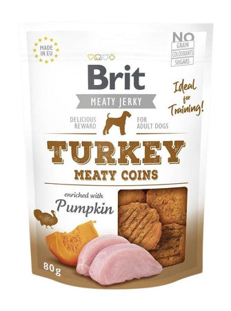 Brit Jerky Snack Monedas Masticables Pavo 80g
