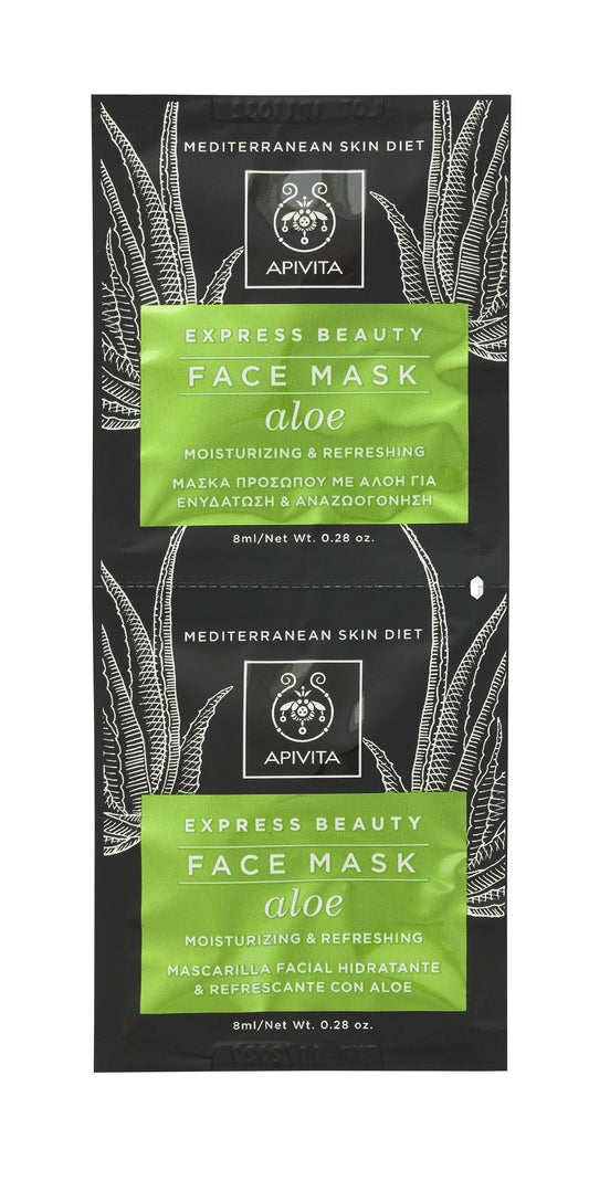 Apivita Hydrating &amp; Refreshing Face Mask with Aloe 2x8ML