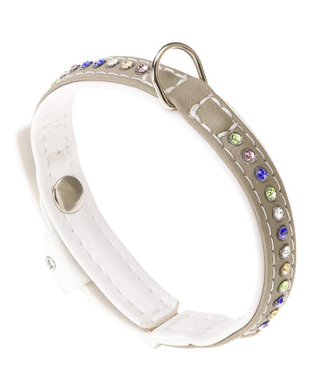 Ferplast Lux Collar Gris y Blanco 28cm 43g