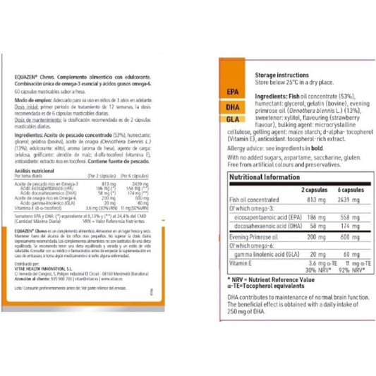 VITAE Equazen Chews 60 Cápsulas Masticables sabor Fresa