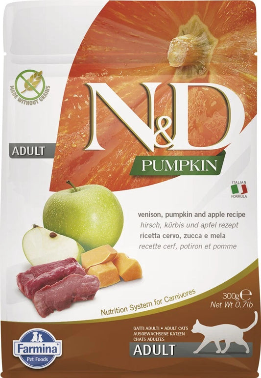 Farmina N&amp;D Pumpkin Dry Cat Food with Venison and Apple 300g