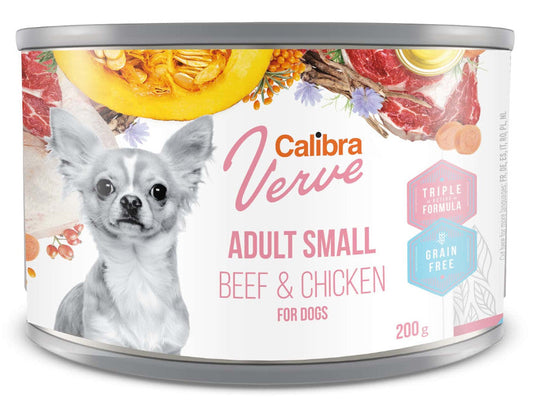 Calibra Dog GF Verve Adult Small Wet Food Beef Chicken 6 x 200g