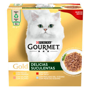 Purina Gourmet Mon Petit Selección de Pescados Comida Húmeda para Gatos 6x50g