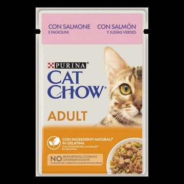 Purina Cat Chow Húmeda Salmón y Judías Verdes 26 x 85g