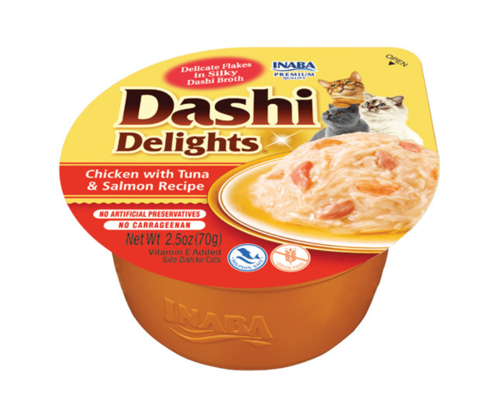 Churu Dashi Delights Pollo con Atún y Salmón Alimento Húmedo 6 bolsitas de 70g
