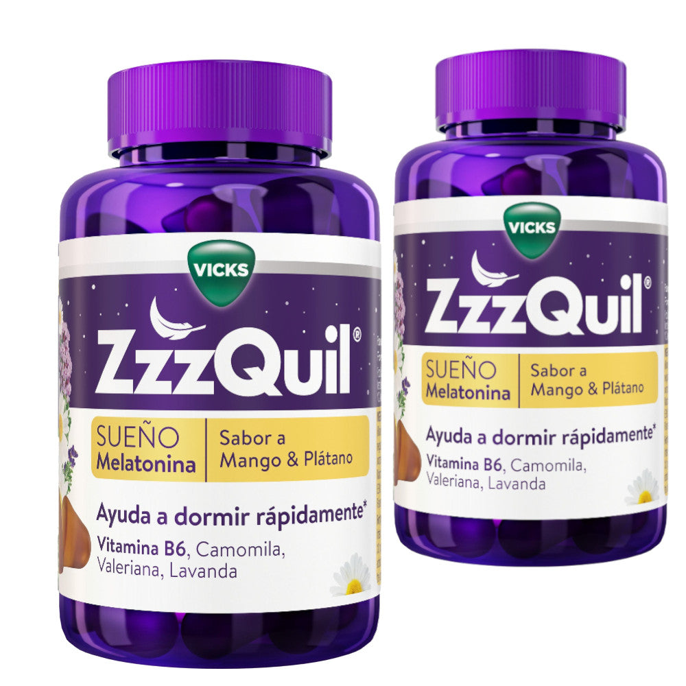 ZzzQuil Sueño Melatonina Mango y Plátano 2x60 Gummies