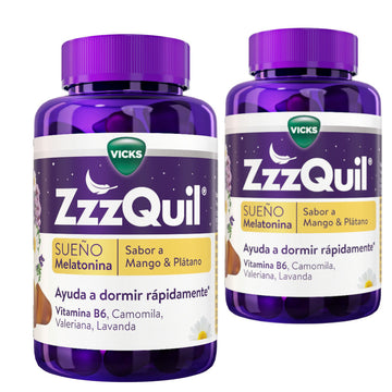 ZzzQuil Sueño Melatonina Mango y Plátano 2x60 Gummies