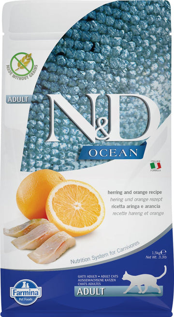 Farmina N&D Ocean Arenque y Naranja Alimento Seco para Gatos 5Kg