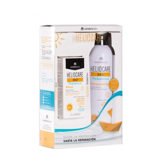 HELIOCARE 360º Pediatrics Pack Mineral SPF50 (50ml) + Pediatrics Spray Transparente 200ml