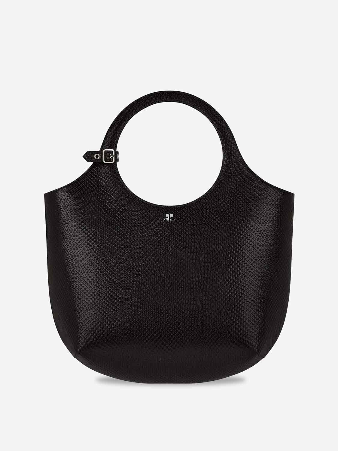Bolso Holy de cuero efecto víbora