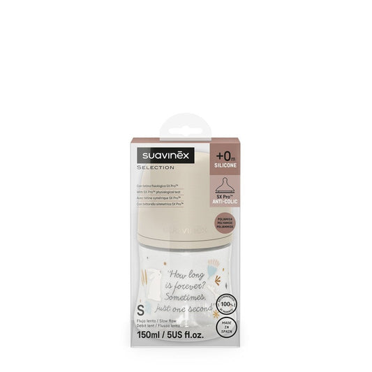SUAVINEX Biberón Premium Wonderland +0m Silicona SX Pro Fisiológica 150ml (Conejo Blanco)