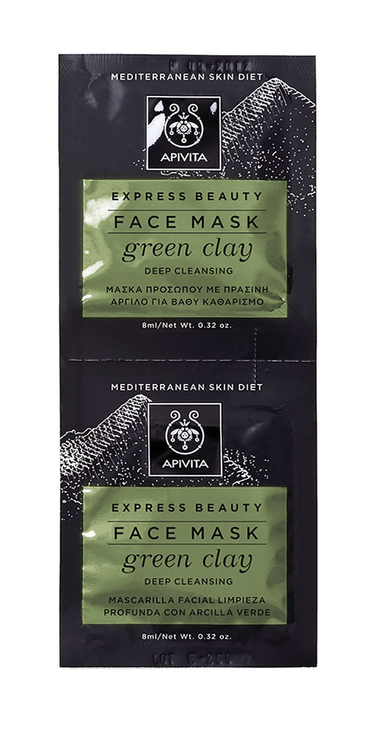 Apivita Deep Cleansing Facial Mask Green Clay 2x8ML