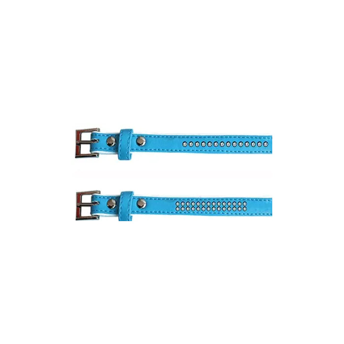 Freedog Collar de Polipiel Brillante Azul 25cm