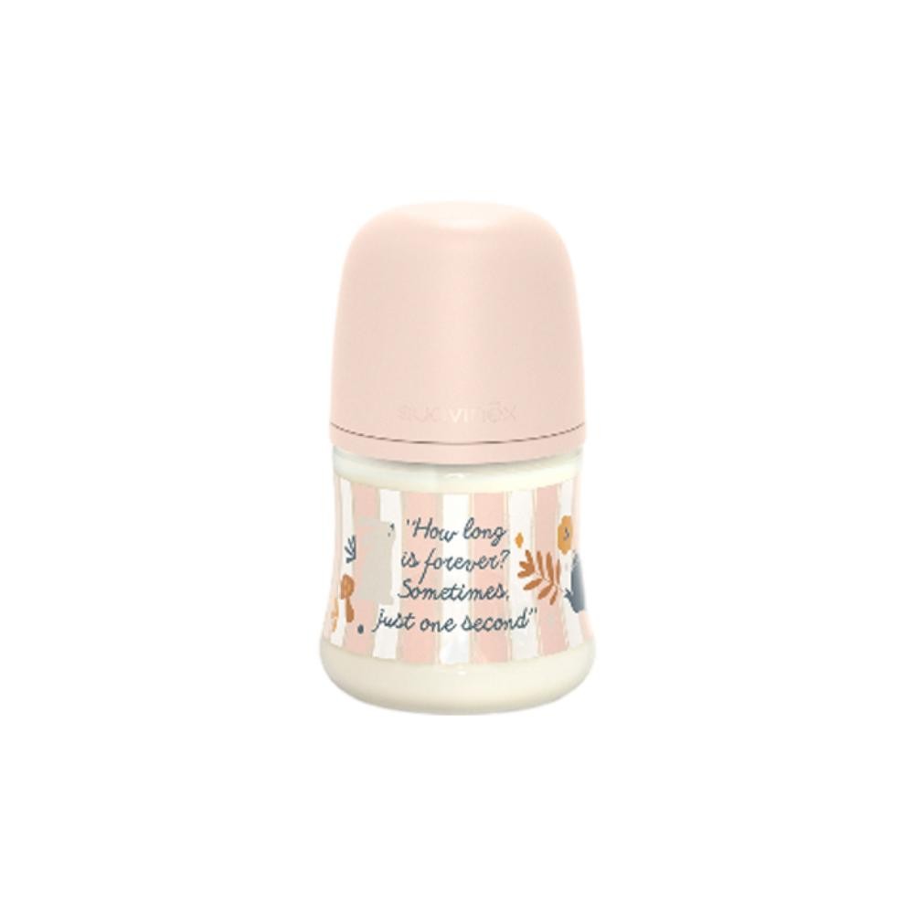 SUAVINEX Biberón Premium Wonderland +0m Silicona SX Pro Fisiológica 150ml Conejo Rosa Rayas