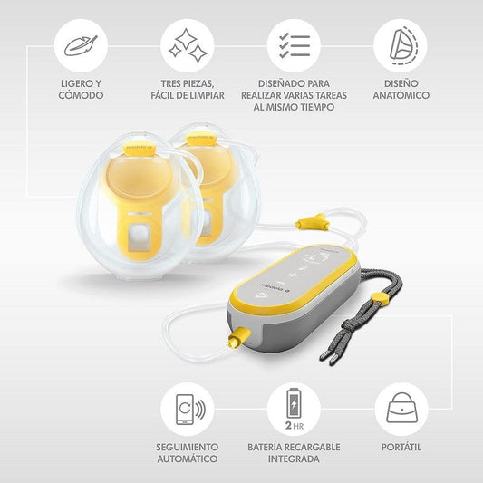 MEDELA Freestyle Hands Free Sacaleches Portátil Eléctrico Doble 1 unidad