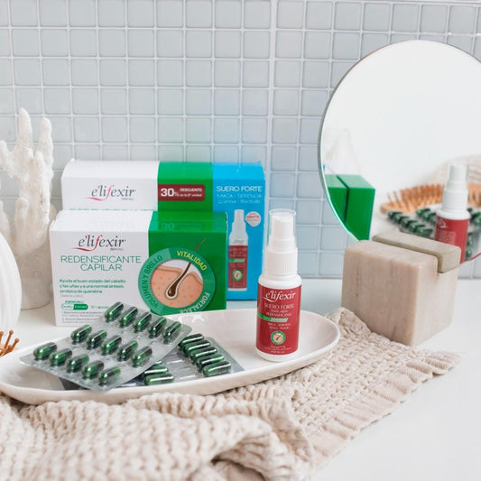 ELIFEXIR Pack Esenciall Redensificante Capilar 60 Cápsulas + Sérum Anticaída 35 ml