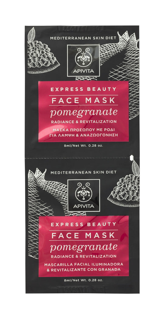 Apivita Illuminating &amp; Revitalizing Facial Mask Pomegranate 2x8ML