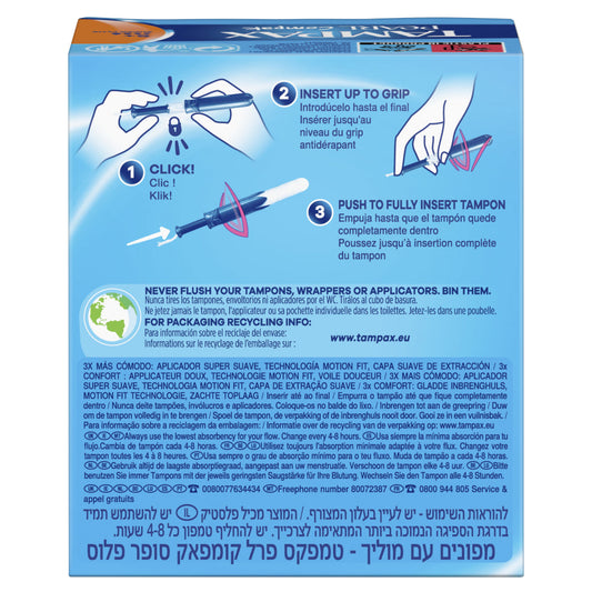 TAMPAX Pearl Compak Super Plus Tampones 16 Unidades