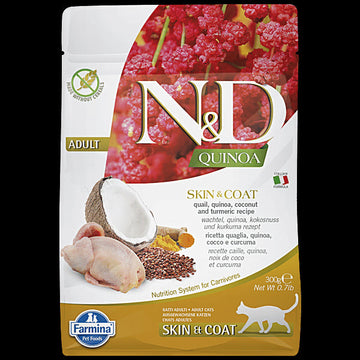 Farmina N&amp;D Quinoa Skin Coat with Quail Dry Food 300g