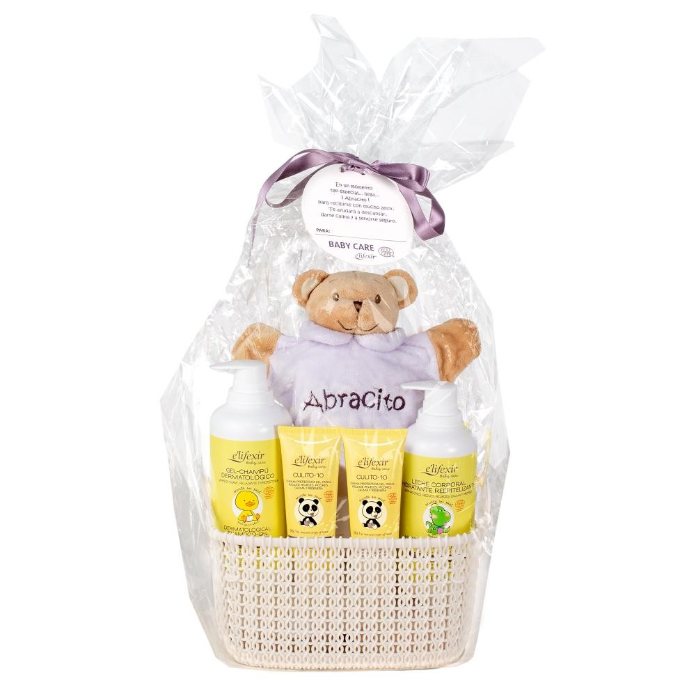 ELIFEXIR Baby Care Canastilla Gel champú + Leche corporal+ Crema Zona del Pañal