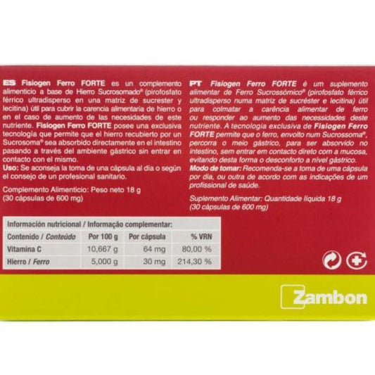 FISIOGEN Ferro Forte 30 Cápsulas