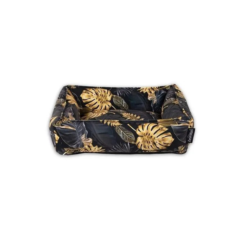 Lex&amp;Max Dubai Dog Bed, Black and Gold, 90x70cm