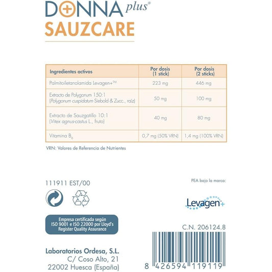 DONNA PLUS Sauzcare Complemento Alimenticio Bienestar Menstrual 20 Sticks