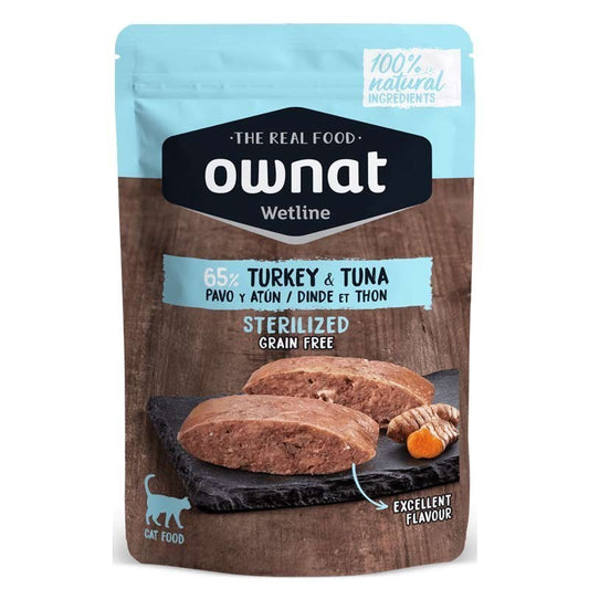 Ownat Wetline Feline Sterilized Turkey and Tuna Mousse 85g