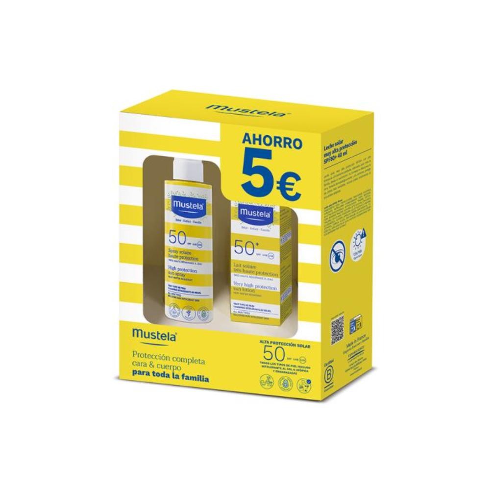 MUSTELA Spray Solar Bebés SPF50 (200ml) + Crema Solar Facial SPF50+ (40ml)